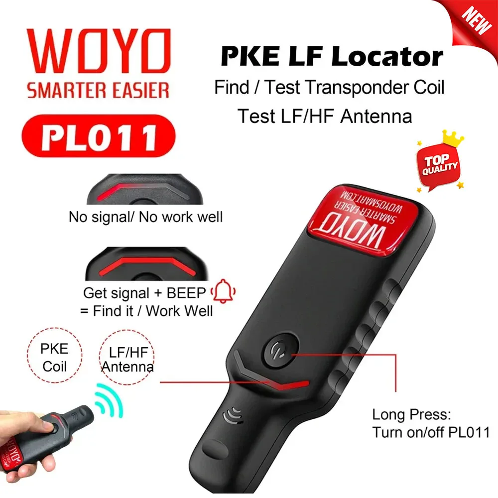 WOYO PL011 PKE LF Locator Transponder Key Coil Detector for All Car ECU Induction Transponder Coil Detector Test LF HF Antenna