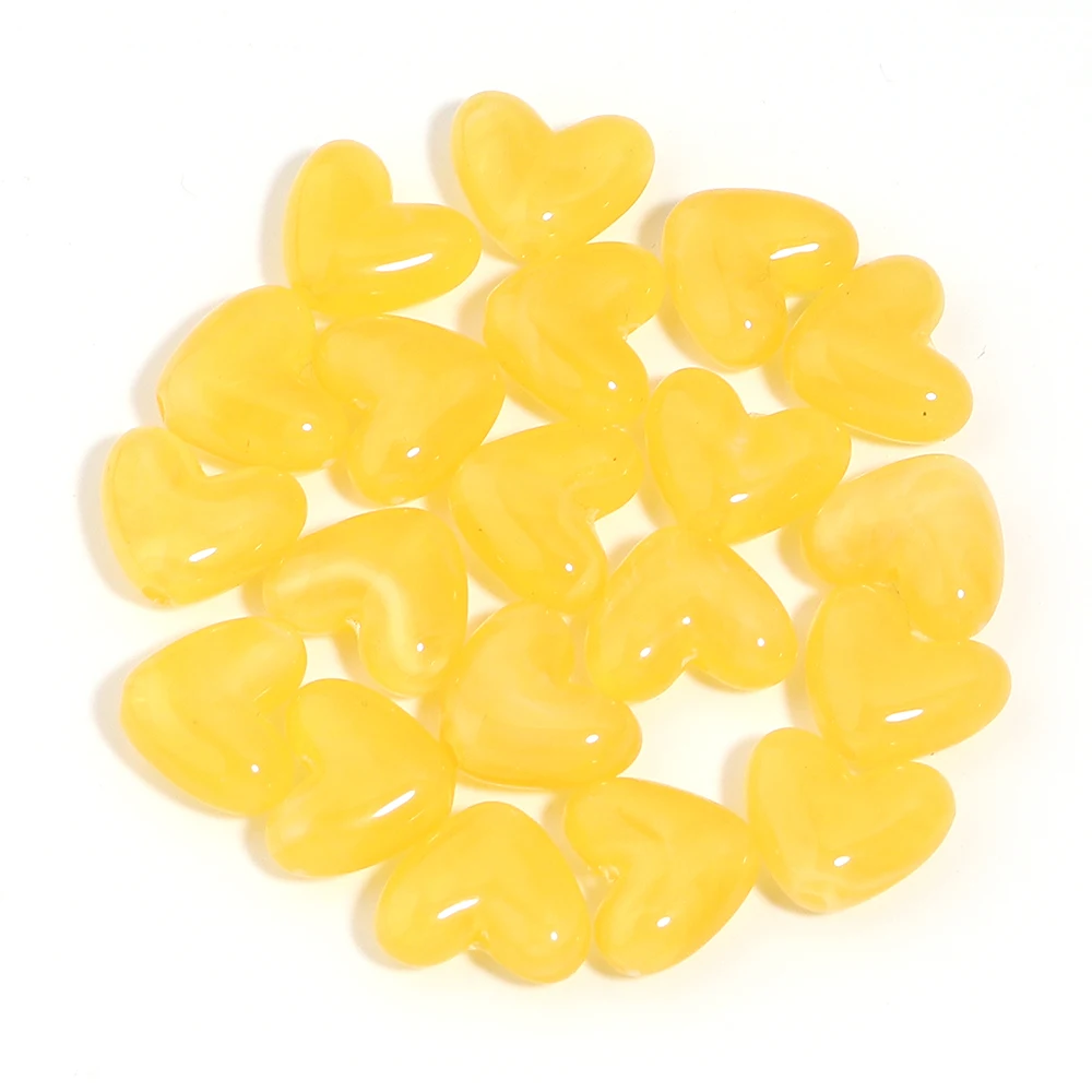 20 Stück 14 x 12 mm zweifarbige Acryl-Herzperlen, lose Herzperlen für die Schmuckherstellung, DIY-Armbänder, Halsketten, Schlüsselanhänger, Zubehör – Detail 21