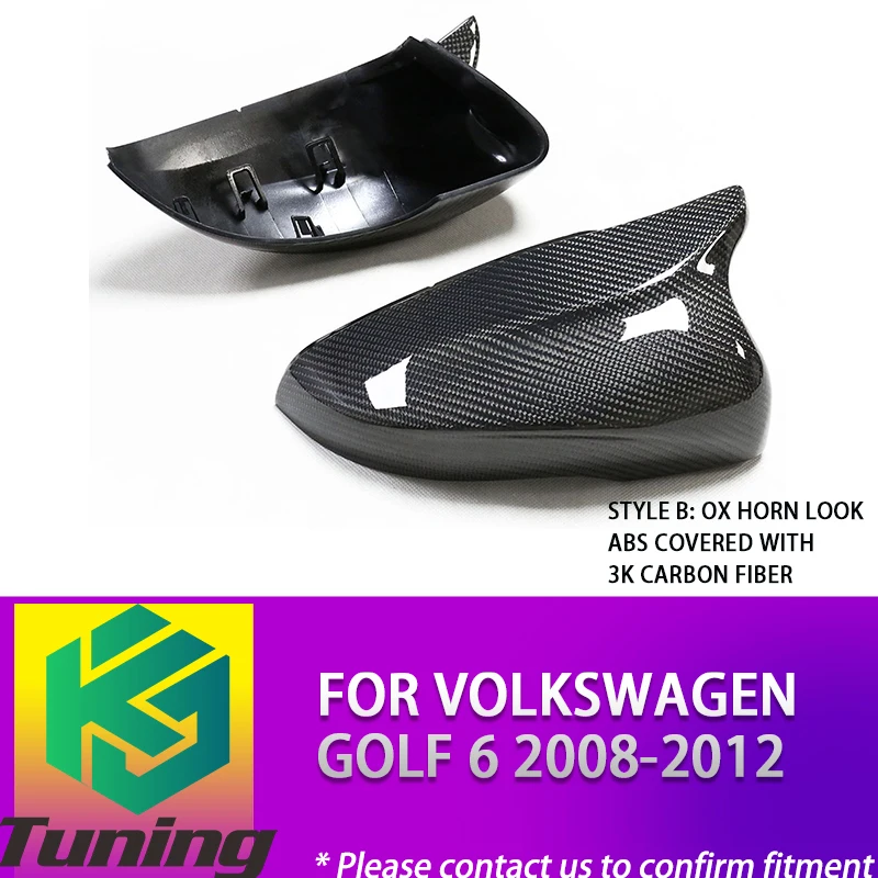 Style Carbon Fiber Body Side Rearview Mirror Cover For Golf 6 MK6 R20 2008 2009 2010 2011 2012