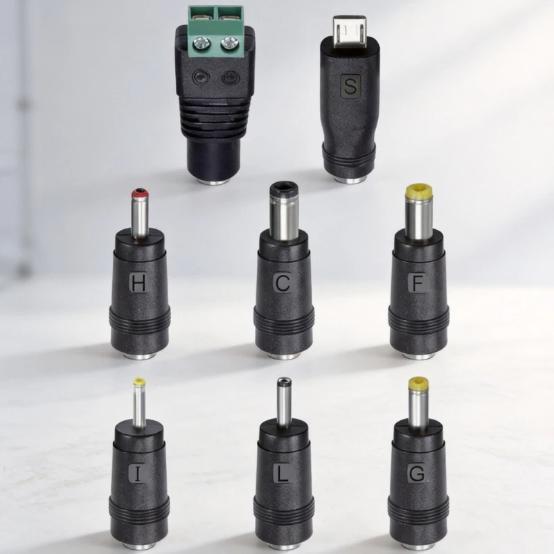 F68B Direct Current Barrels Connector Tip Assortment With PVC Housings for Electronics Repair Task