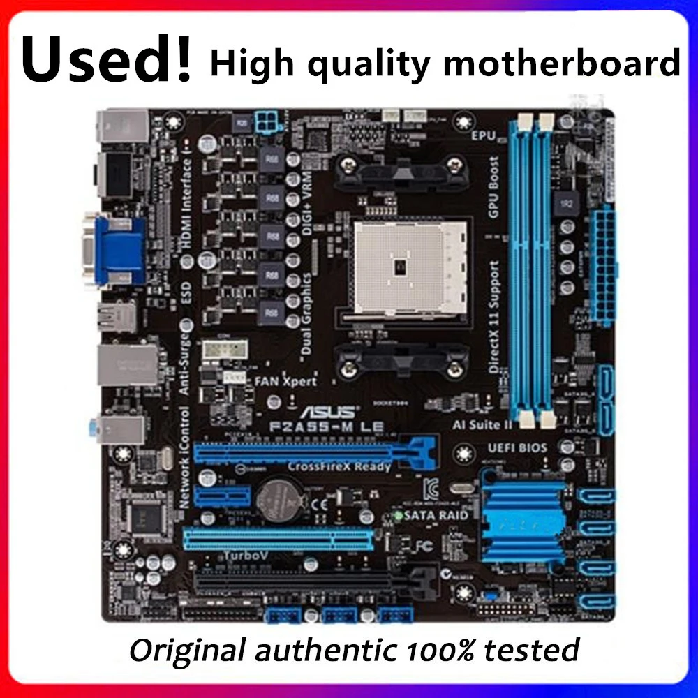 

For ASUS F1A55-M LE Motherboard Socket FM1 DDR3 For AMD A55M A55 Original Desktop Mainboard SATA II Used Mainboard