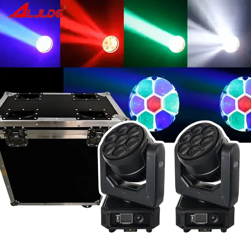 New 7*40W Seven Bee Eye Stage Coloured Light With Head-shaking Colouration and Flickering Effect RGBW LED Zoom Moving Head