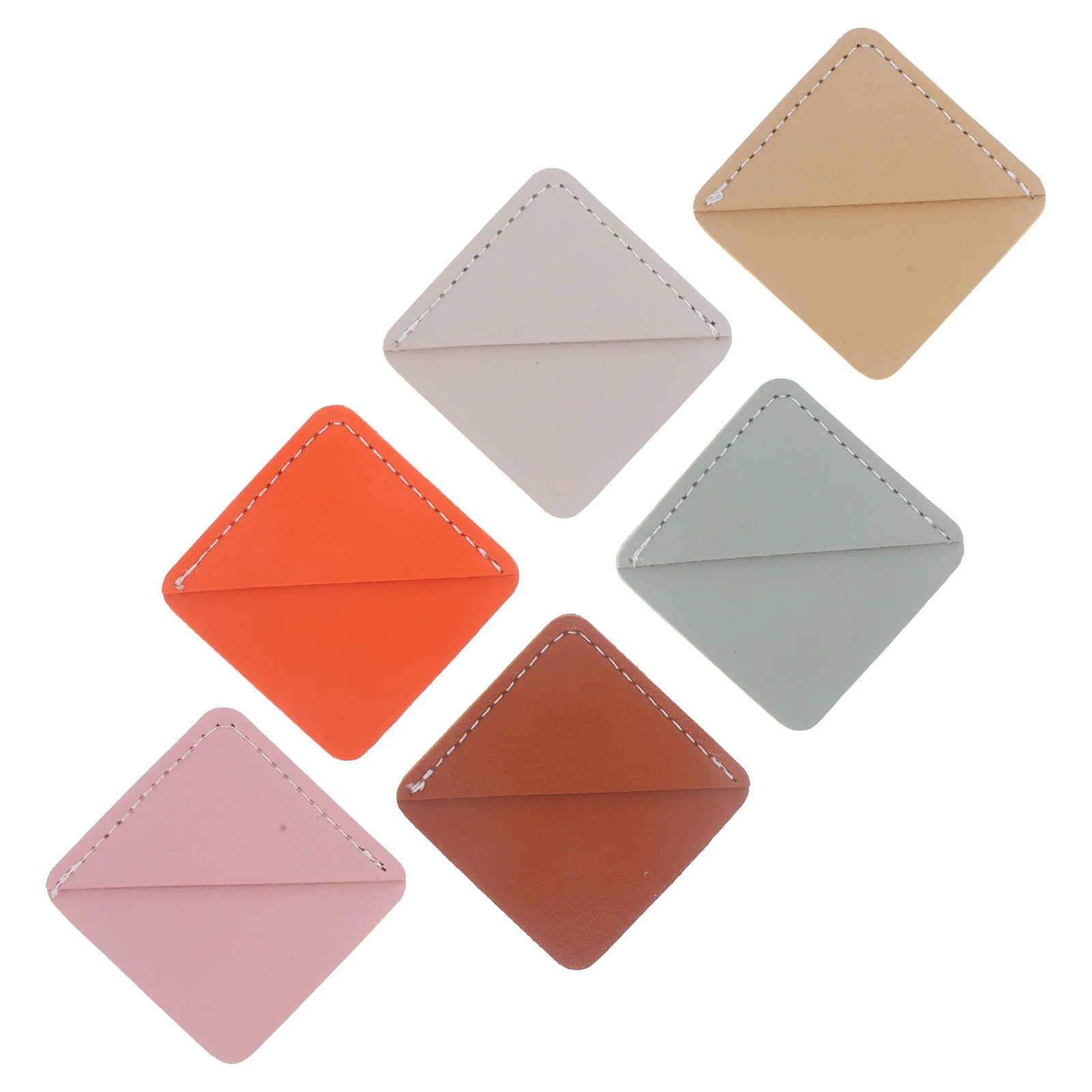 

6pcs Book Corner Protective Cover Retro PU Lightweight Compact Decorative Useful Bookmark Student Page Marker Handmade