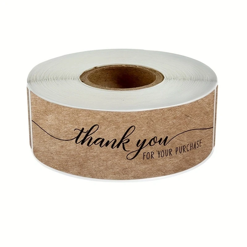 120 Stück/Rolle Kraftpapier-Dankeschön-Aufkleber, DIY-Geschenkverpackung, Dekoration für personalisierte Geschenke und Geschäftsetiketten – Detail 7