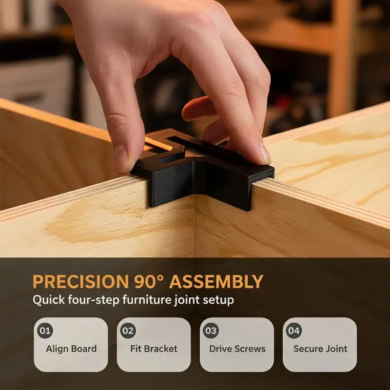 Thickened T Shaped Right Angle Bracket Rustproof Metal Wood Connection Corner Code for DIY Cabinet Making Woodworking Projects