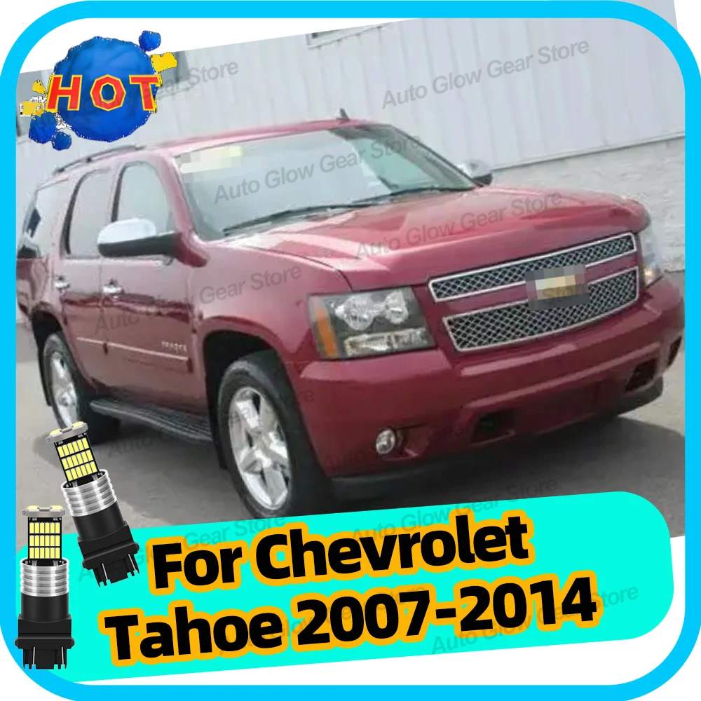 2x For Chevrolet Tahoe 2007-2014 White Led Daytime Running Lights 6000K Ultra Bright 3157 T25 Led Bulbs Daylight 12V Car-Styling