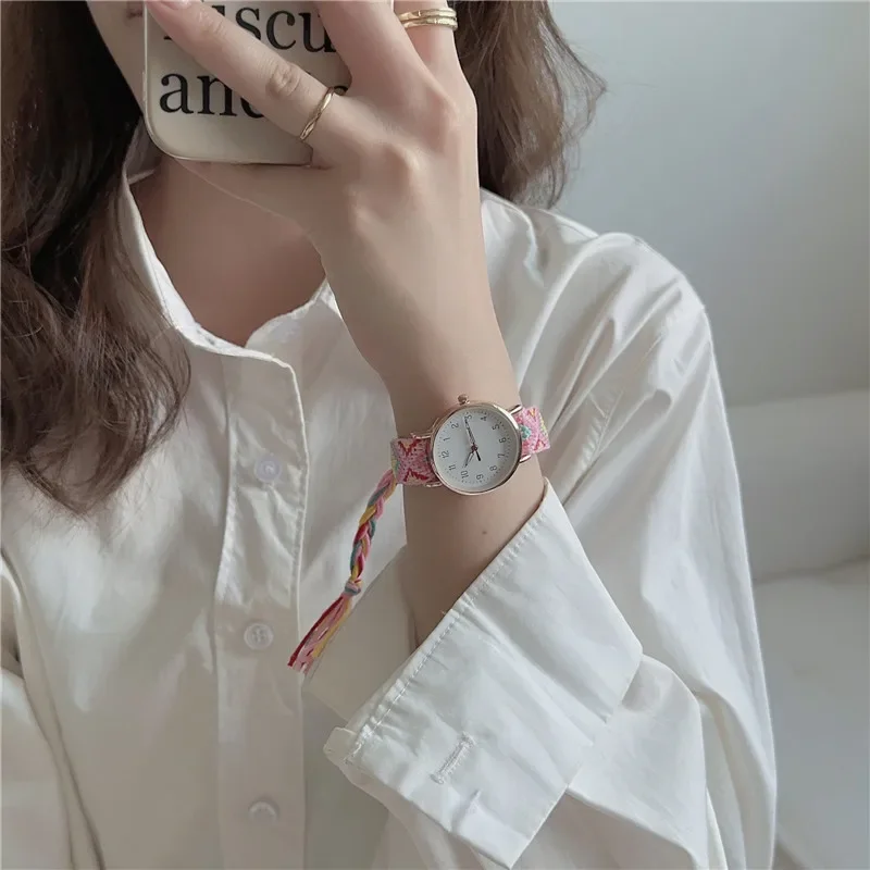 Ladies Knitted Style Watch  Exquisite Disc es Bohemian   Birthday Gift Fashion Women Watch Quartz Watches Women Clock  luxury