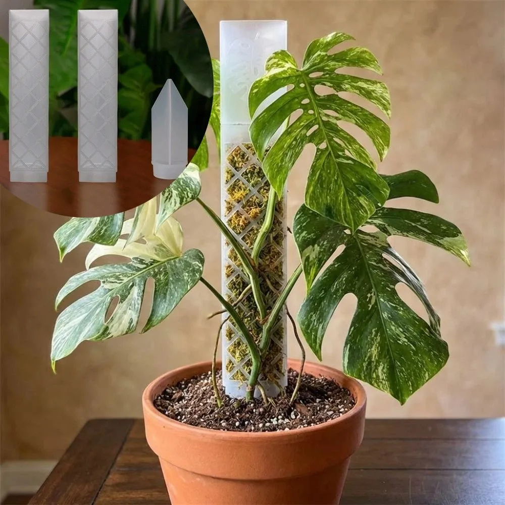 D-Shaped Self-Watering Plant Drip Adjustable Flow Rate Automatic Watering Moss Column Pole Plants Growth Stand Plastic