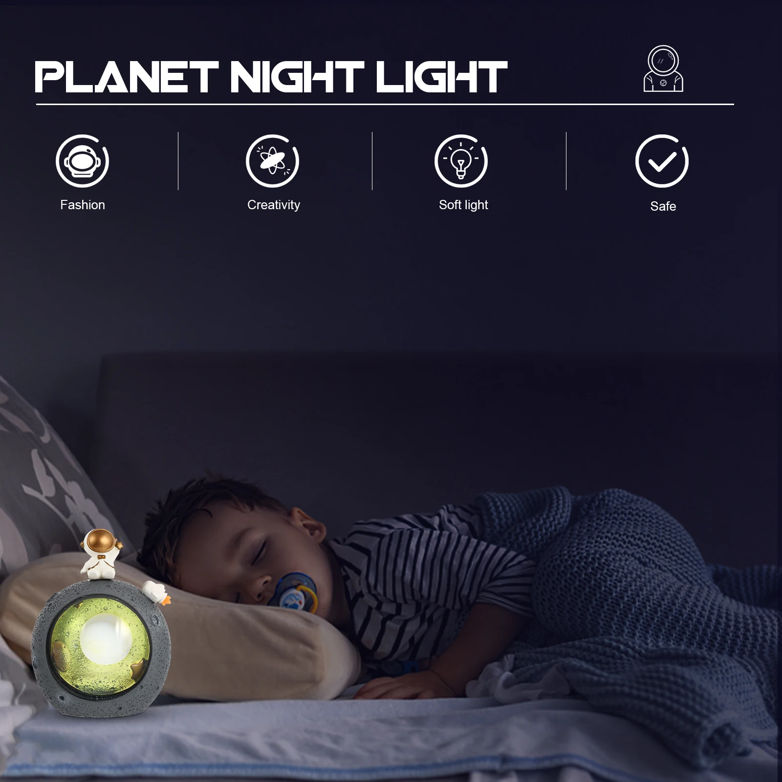 

Nordic Astronaut Planet Resin Night Light Home Decor Bedside Lamp Craft Decoration Kids Room Atmosphere Lovely