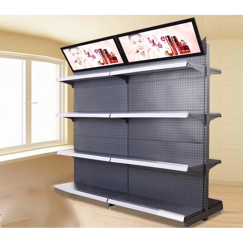 custom，Supermarket Shelves Metal Display Rack Commercial Shelves Retail Store Gondola Shelving for Grocery Store