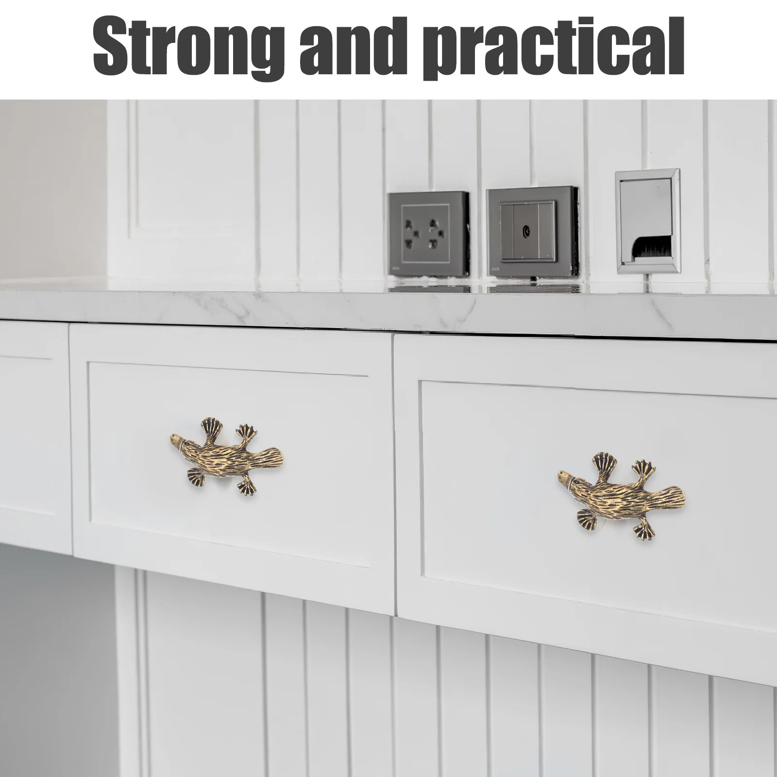 

Duckbill Animal Drawer Handle Brushed Gold Single Hole Vintage Cabinet Pull Decorative Wardrobe Knob Kitchen Cabinet Hardware