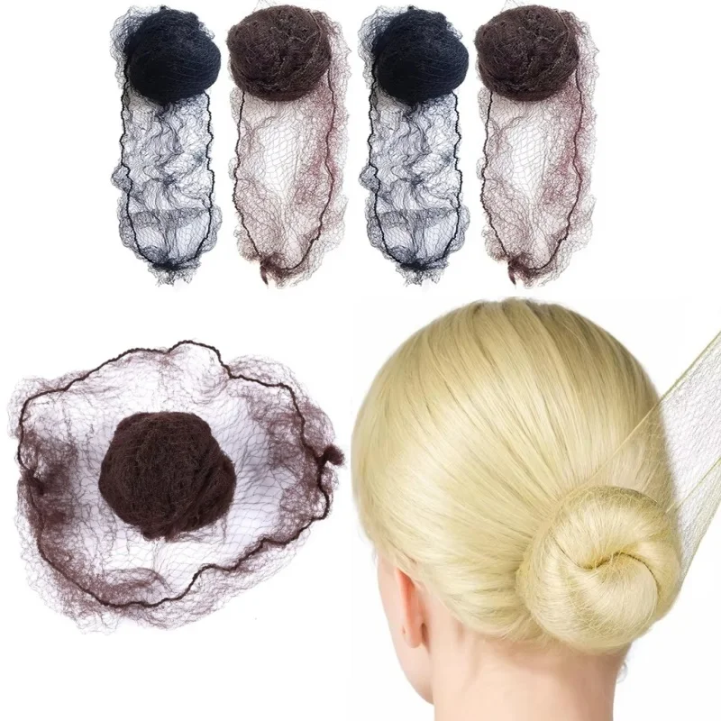 

10-100Pcs Durable Nylon Hair Net For Bun Hair Hair style Tool Black Brown Hair Net For Wigs Mesh Hair Styling Hairnets