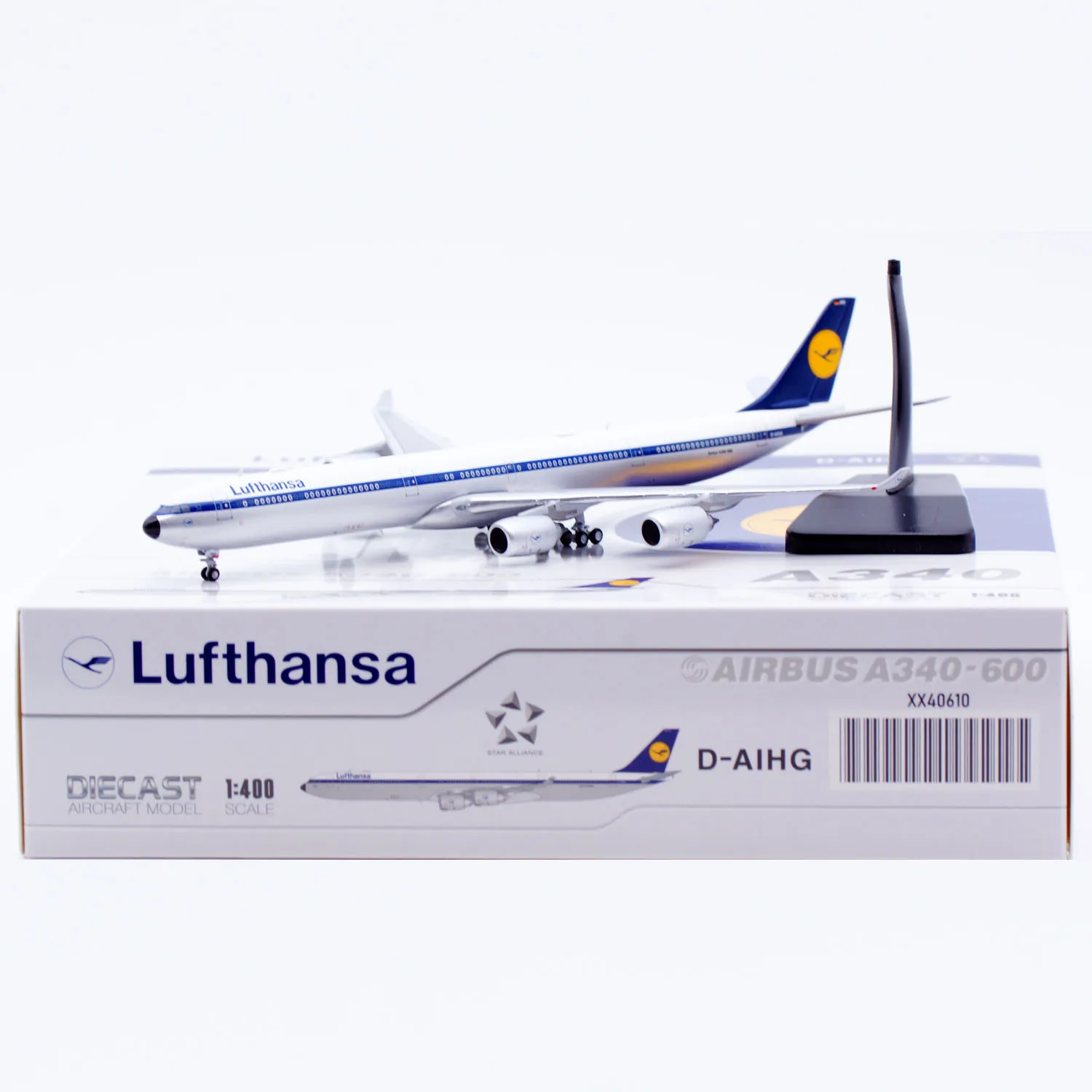 

XX40610 Alloy Collectible Plane Gift JC Wings 1:400 Lufthansa "StarAlliance" Airbus A340-600 Diecast Aircraft Jet Model D-AIHG