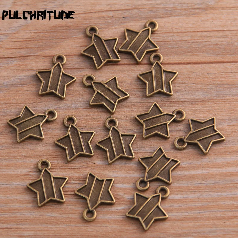 20PCS 12*14mm New Product Two Color MINI Star Charms Pendant Jewelry Metal Alloy Jewelry Marking