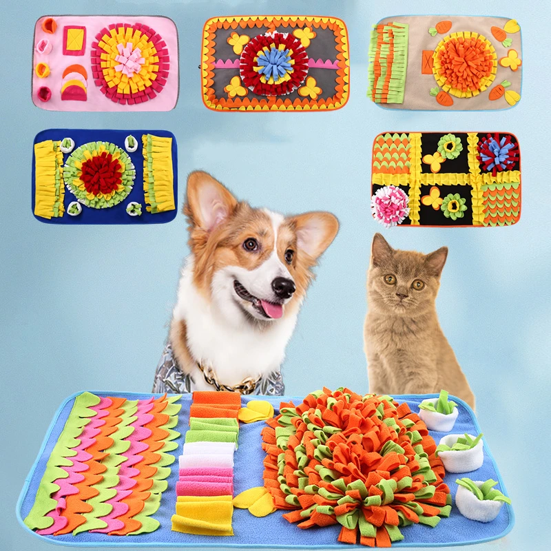 Pet Dog Sniffing Mat Finding Food Training Blanket Play Toys Cat Mat for Relieve Stress Puzzle Snuffle Mat Pad Washable Dog toy