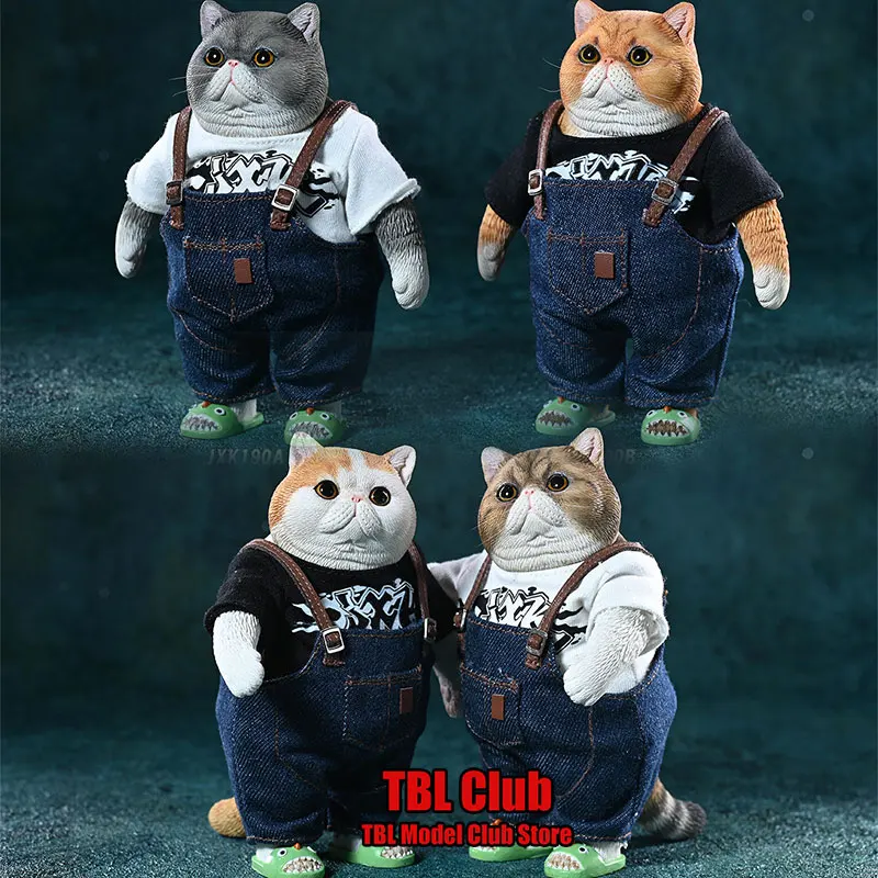 

In Stock JXK190 High 11.5cm Scale Soldier Static Fat Cat Cute Clothes Fat English Short Pet Cat Fit Action Figure Doll