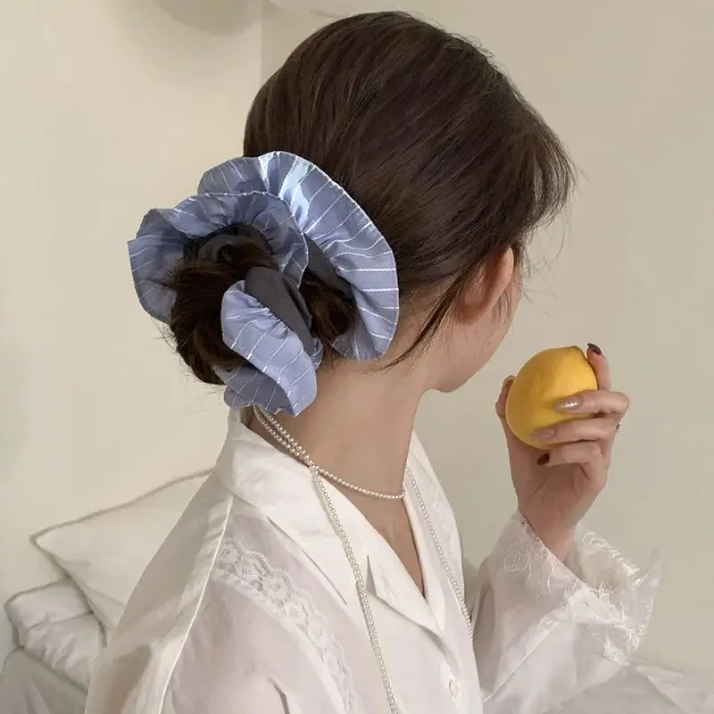 1pc Early Spring Fresh and Simple French Striped Hair Tie for a Minimalist Bun Back Bun Hairband New Design