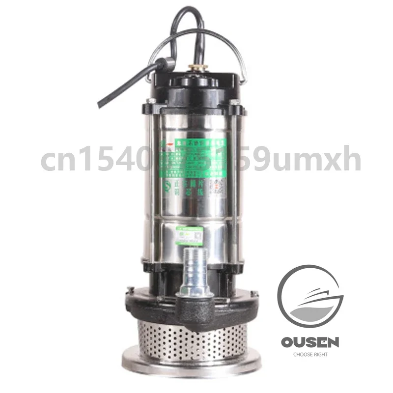 220V Stainless Steel Submersible Pump/agricultural Pumping Garden Tools Drainage Irrigation Underwater Sewage Self-priming Pump