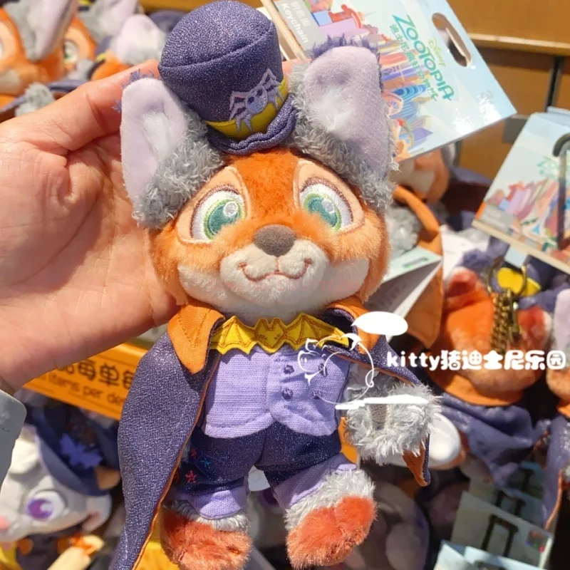 Véritable Disney Zootopia Halloween série pendentif en peluche Judy et Nick poupée en peluche sac à dos livre sac porte-clés pendentif fille cadeau
