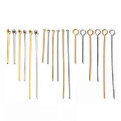 50pcs Stainless Steel Flat Ball Nine Eye Head Pins Gold Plated For DIY Jewelry Findings Making Accessories Wholesale