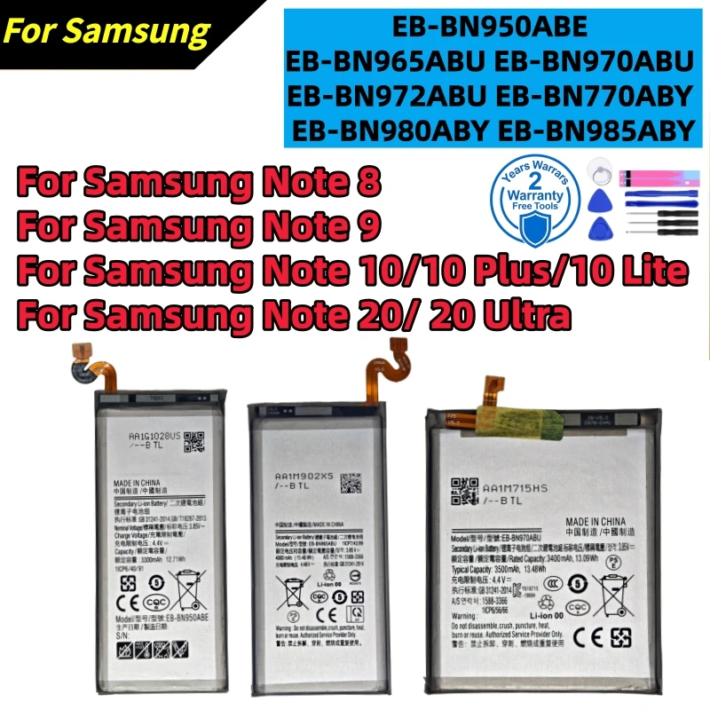 

High Capacity Battery For Samsung Note8 Note9 Note10+ Note10 Lite Note20 Ultra SM-N950 N960 N970 N975 N770 N980 N985 Batteries