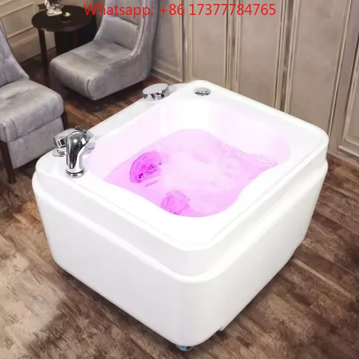 Nail Salon Portable Foot Spa BathPedicure Surf Basin with Color LED Light
