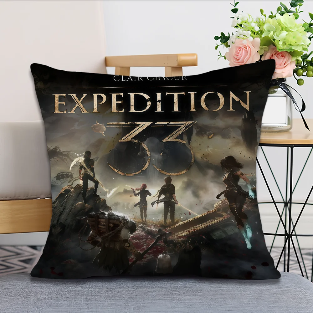 Game C-Clair Obscur Expedition 33 Kissenbezug Quadratisches Kissen für Zimmer, Schlafzimmer, Kopfteil, Sofa, Wohnzimmer, Rückenlehne, Nickerchenzeit – Detail 5