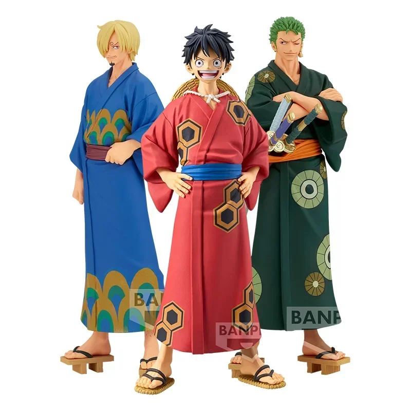 

Bandai оригинальная цельная DXF Обезьяна D. Luffy ророноа Зоро Санджи Yukata Ver Аниме экшн-фигурка модель игрушка подарок орнамент