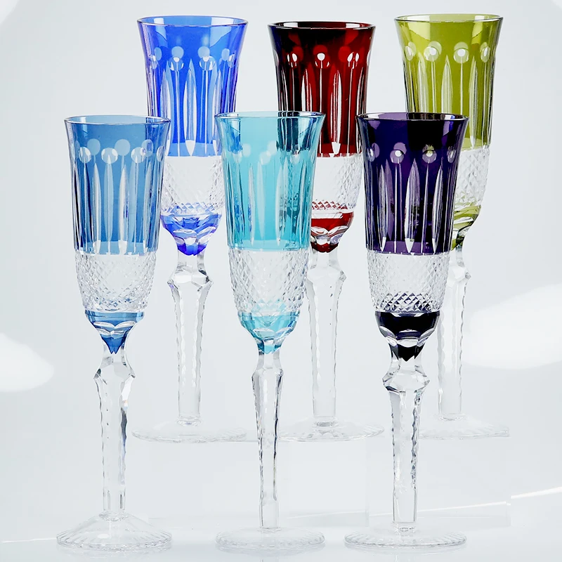 Вневременные ручные резки и разноцветные бокалы для вина, барная посуда, цветное хрустальное стекло Edo Kiriko, стакан для коктейля и виски