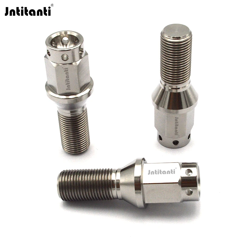 Jntitanti Extended 17mm Hex Holes Head Cone Seat Gr.5 Titanium Wheel Bolt M12x1.5 for BMW MINI LUTOS European Wheel Locking