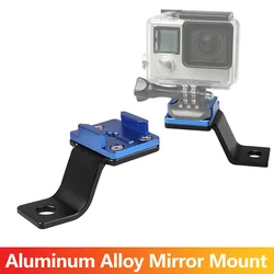 Motorcycle Mirror Mount Aluminum Alloy Holder For GoPro 13 12 11 10 9 8 Insta360 SJCAM AKASO DJI Osmo Action Camera Accessories