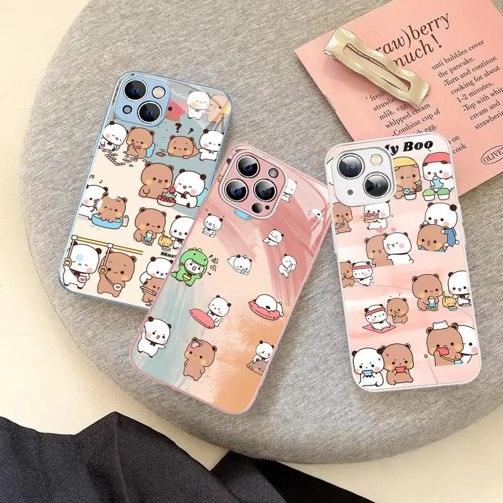 Cute B-BUBU-DUDU Phone Case For iPhone 14 13 12 Mini 11 Pro XS Max X XR 14 Plus Tempered Glass Cover