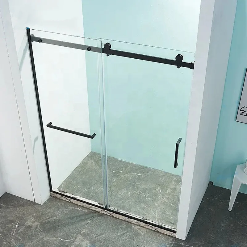 Hotel Shower Screen Sliding with Tempered Glass and Aluminium Frame Frameless Design 8mm Thickness for Home Use