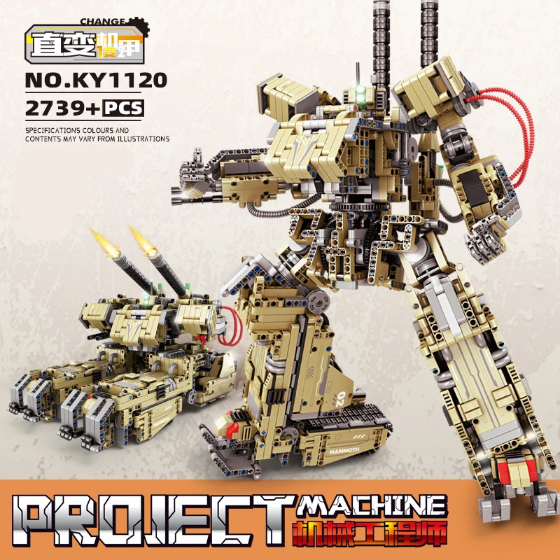 Double Form Assault Combat Armored Mech/Mammoth Heavy Tank Model Bricks Toys MOC Robot Building Blocks Compatible With LEGO