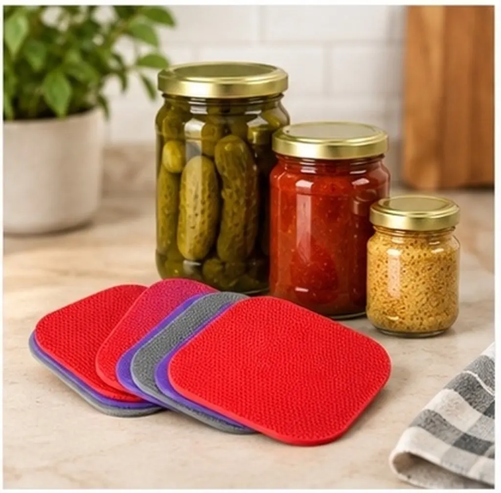 6Pcs Non Slip Grip Pads Multipurpose Jar Bottle Lid Openers Chair Seat Cushion Mats Kitchen Home Office