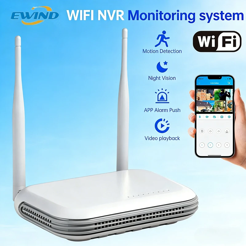 

2026 New Mini Network WIFI 8CH NVR Recorder Surveillance Video for 5MP Dual lens Home Security Camera System XMEYE iCSee Onvif