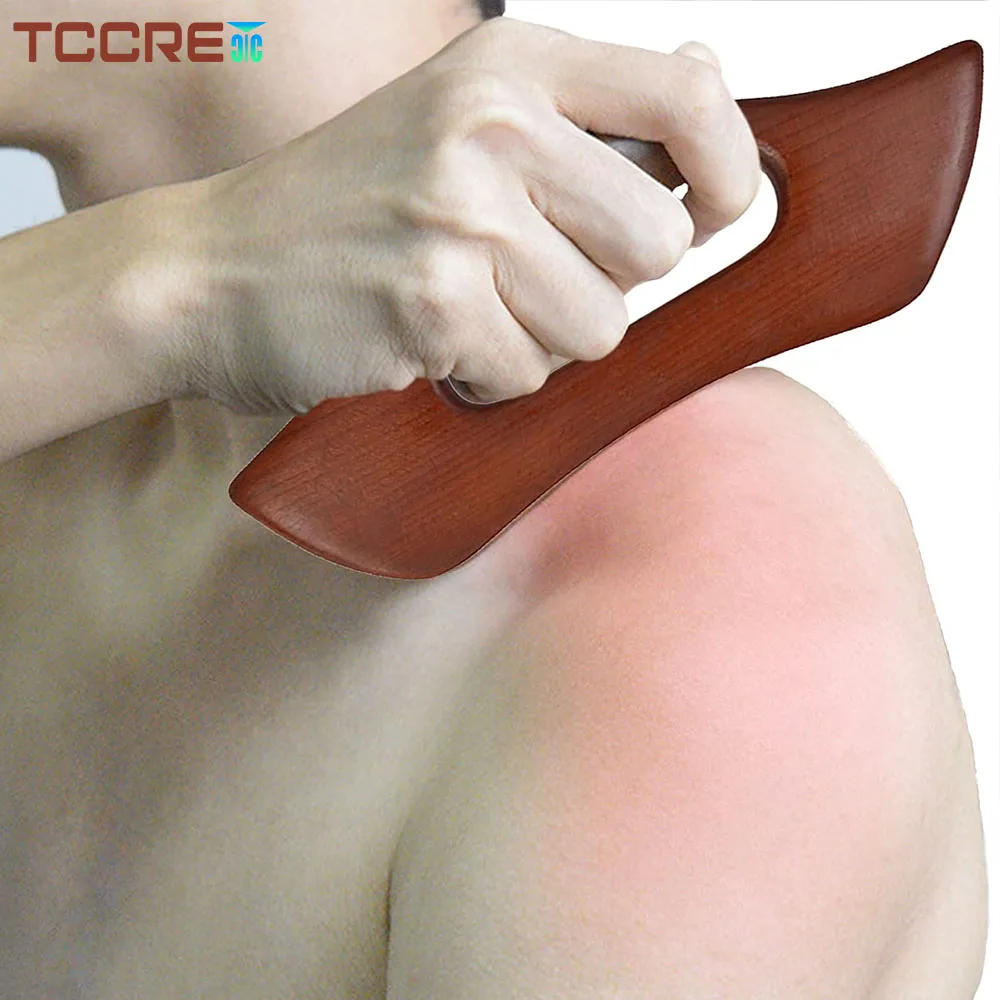 

1PCS Wooden Grip Scraping Board Gua Sha Massage Tools Lymphatic Drainage Massager Body Shaping Muscle Neck Back Anti Cellulite