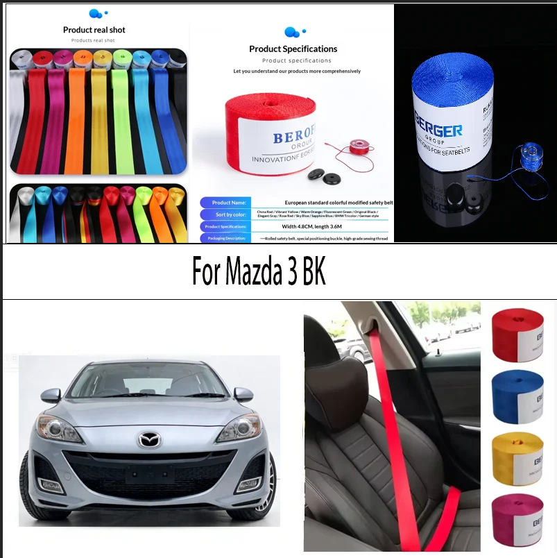 

For Mazda 3 BK Car Seat Belt Seatbelt Webbing Lap Retractable Safety Strap 48MM