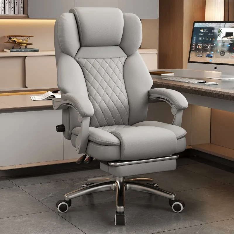 Genuine Leather Office Chair Home Ergonomic Adjustable Reclining Swivel Executive Chair Reclining E-sports Chairs Furniture