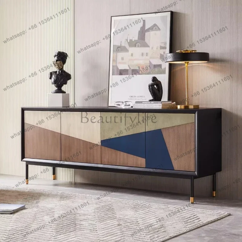 Best Sellers Italian Light Luxury TV Stands Modern Simple Solid Black Living TV Stands Apartment Minimalist Home Furniture Ein F