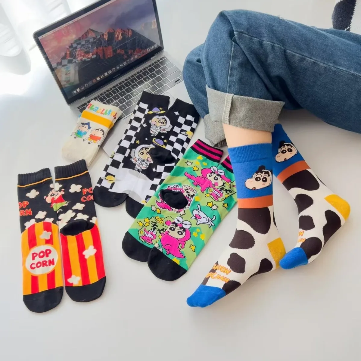 

1/5pcs Cartoon Kawaii For Crayon Shin-chan Socks Casual Sports Socks Anime Figure Sock Men and women Fashion Trend Long Socks gi