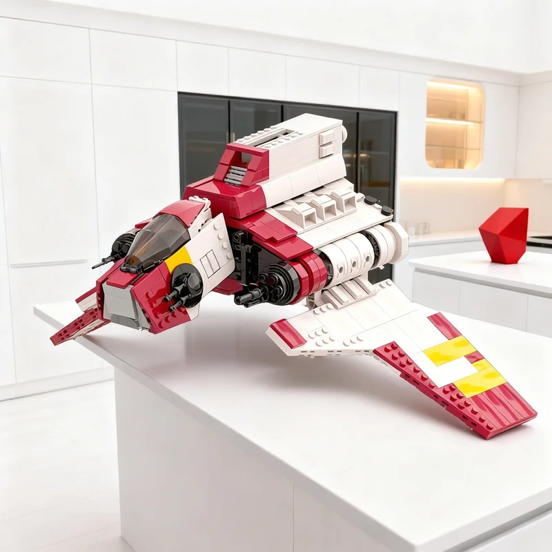 

803 детали MOC: Модель атакующего космического корабля Nu Class, конструктор, подарок, креативный коллекционный декор, премиум-класс для взрослых