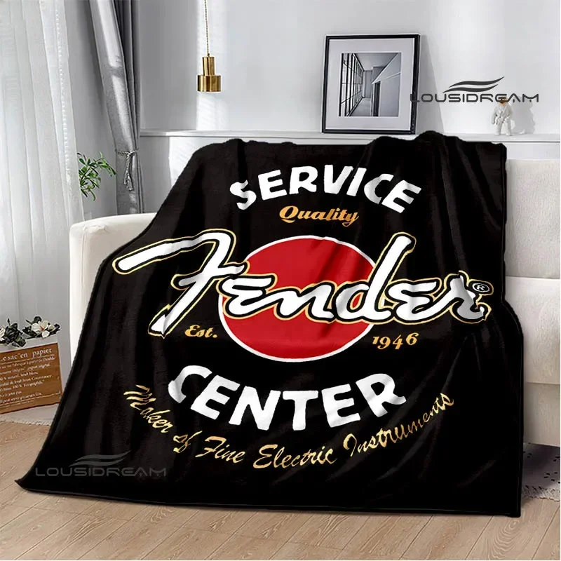 3D Fender guitar Retro printed blankets Picnic blanket Warm Flannel blanket Home bed linings blankets for beds Birthday Gift