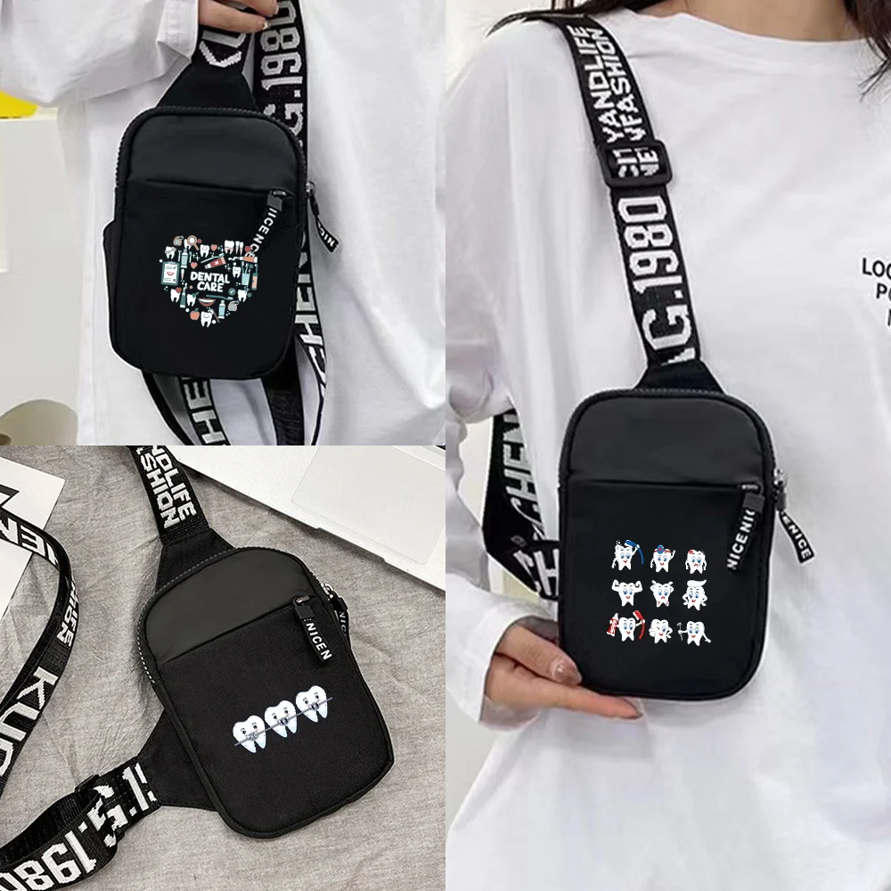 

Men Chest Bag Trendy Men's Crossbody Bags Travel Hiking Large Capacity Multi-functional Fitness Yoga Pack Teeth Printing Series