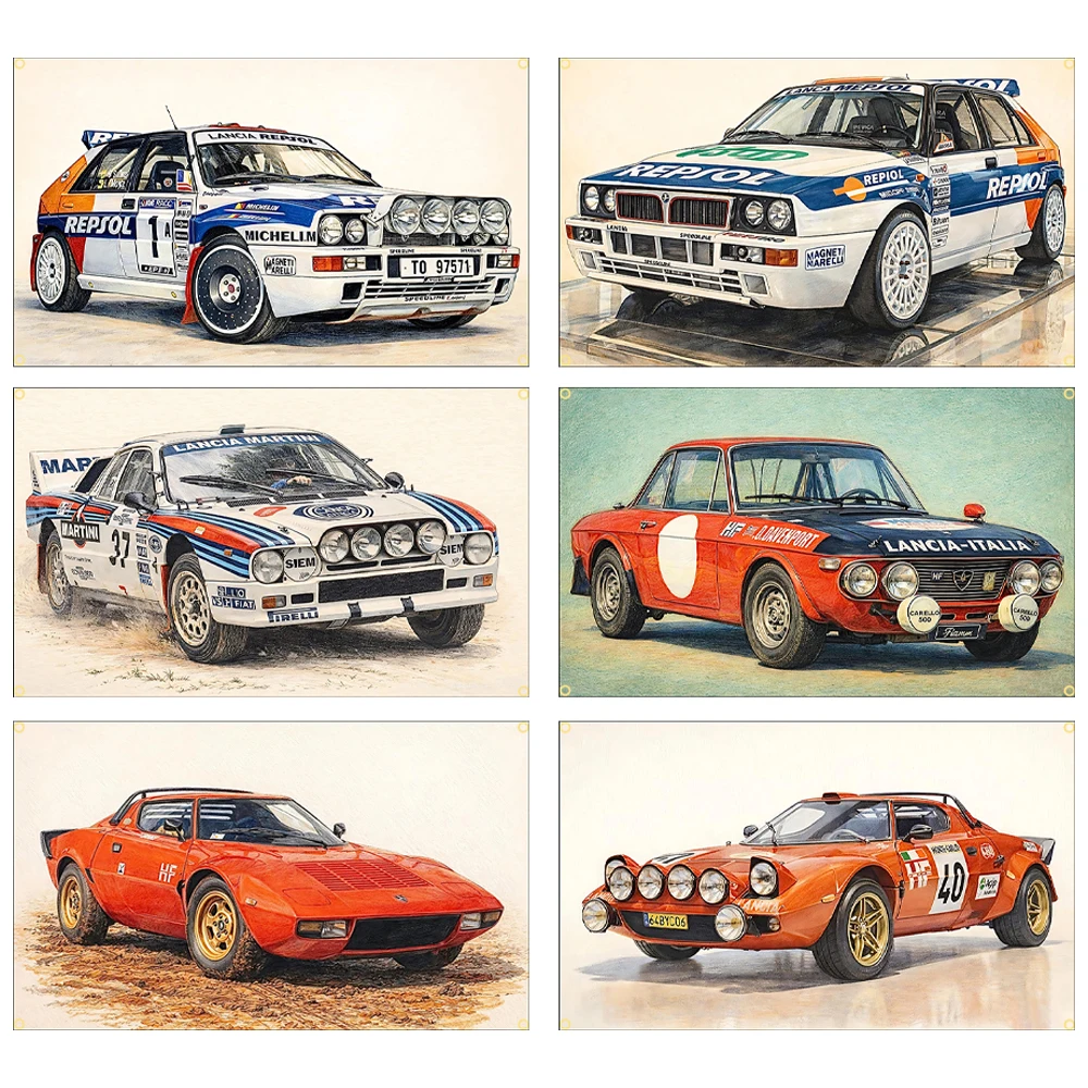 60X90CM 90x150CM L-Lancias Car Flag Polyester Printed WRC Poster Garage or Outdoor Decoration Tapestry