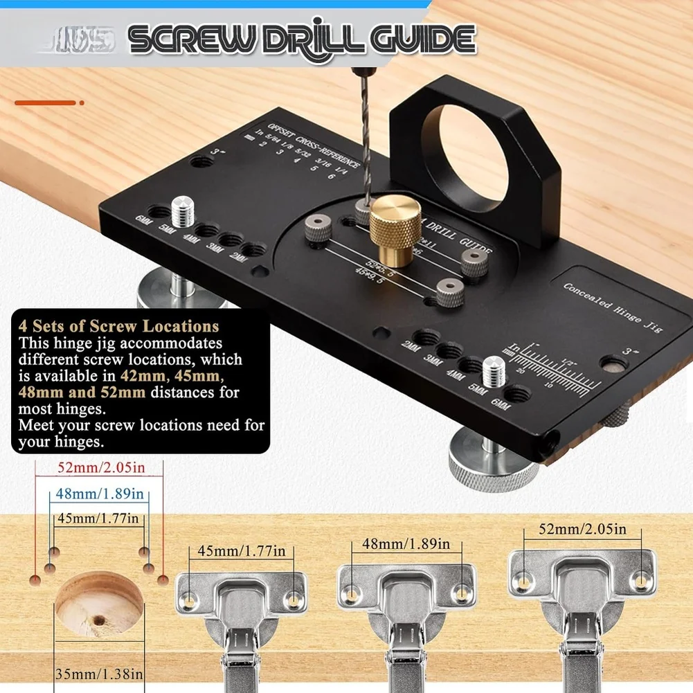 

Woodworking Concealed Hibge Jig For Cabinet Door 35mm Concealed Hibge Jig Adjustable Quick Punch Cabinet Hardware Hinge Drilling