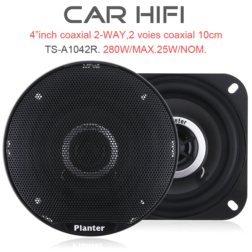 2ks 4/5/6.5 palec hifi koaxiální auto reproduktor 280/300/400W dopravní prostředek dveře audio hudba stereo plný rozsah frekvence auto reproduktorů