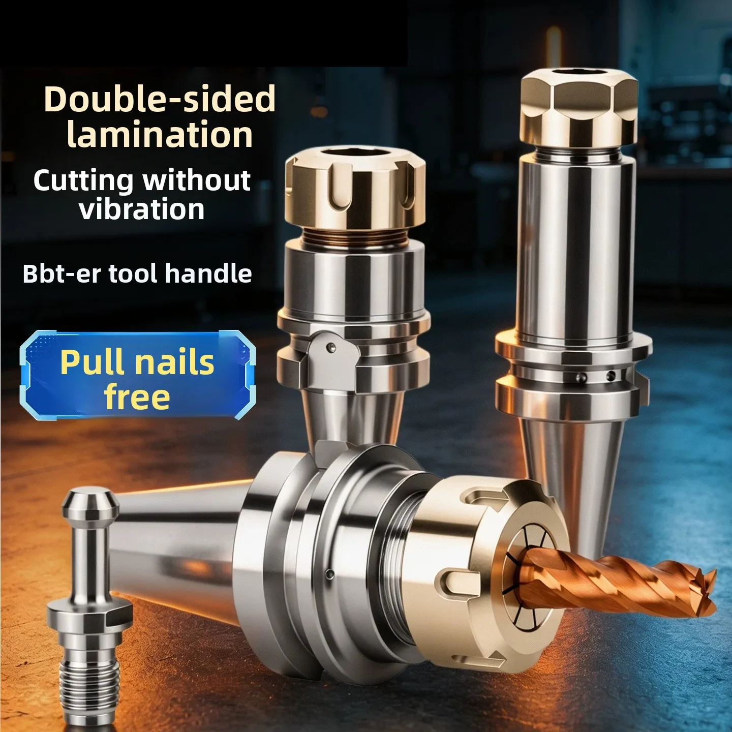 BBT40-ER16/20/25/32 -100 Double-sided laminated tool holder, high-speed dynamic balance numerical control