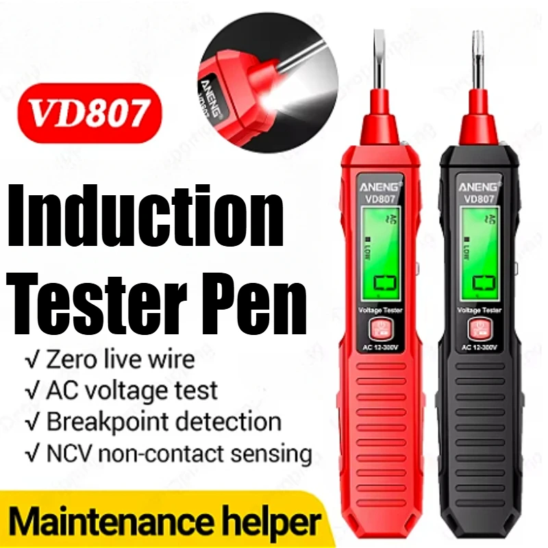 ANENG VD807 Digital Voltage Detectors Electric Tester Pen AC 24-300V Portable Screwdriver Indicator NCV Electroprobe Tools