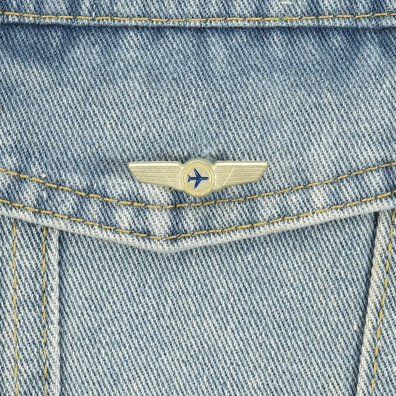 Pilot Wing Enamel Pins Fun Air Plane Brooches Cartoon Lapel Badge Classic Captain Jewelry Accessory Gifts For Friends
